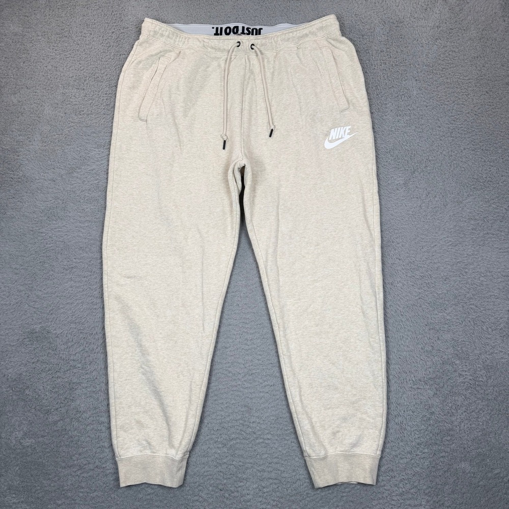 Nike Sportswear Essential Joggers Oatmeal Heather Women 1X Sweatpants Logo